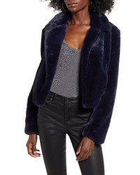 BLANKNYC Crop Faux Fur Jacket