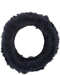 Hat Attack Fur Embellished Cowl Blue