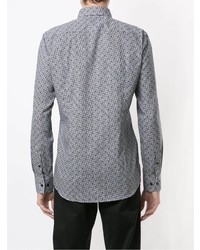 BOSS Geometric Print Long Sleeve Shirt