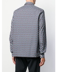 Prada Geometric Print Poplin Shirt