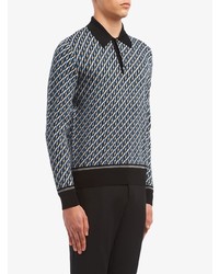Prada Knitted Pattern Polo Shirt
