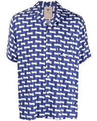 OAS Company Geometric Pattern Short Sleeve Shirt