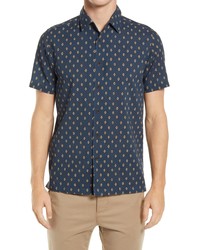 Ted Baker London Ginton Slim Fit Geometric Short Sleeve Button Up Shirt