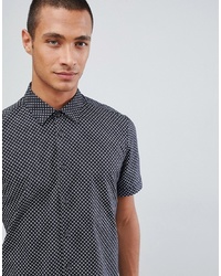 Ted Baker Short Sleeve Shirt In Navy With Geo Print