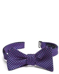 Navy Geometric Silk Bow-tie