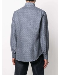 Corneliani Geometric Print Silk Shirt