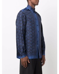 Versace Geometric Print Silk Shirt