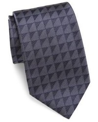Giorgio Armani Geometric Patterned Slim Silk Tie
