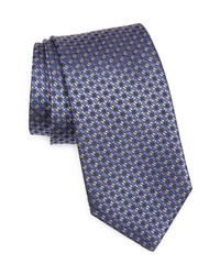 David Donahue Geometric Silk Tie In Bluepurple At Nordstrom