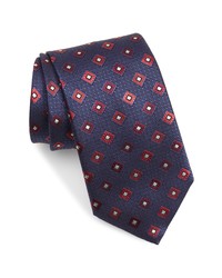 Canali Geometric Silk Tie In Navy At Nordstrom