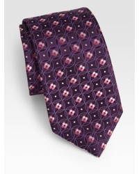 Ike Behar Geometric Patterned Silk Tie