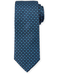 BOSS Geometric Patterned Tie Blue