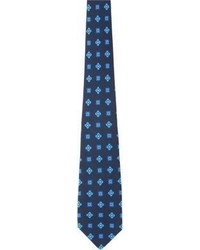 Kiton Medallion Neck Tie Blue