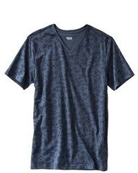 Mossimo Supply Co Blue Print V Neck T Shirt