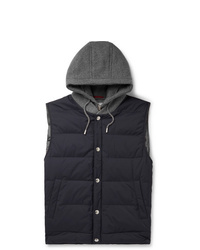 Brunello Cucinelli Cashmere And Quilted Shell Hooded Down Gilet
