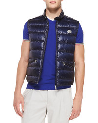 Moncler Gui Quilted Puffer Vest Navy