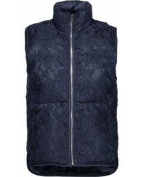 Sandro Lowna Corded Lace And Quilted Shell Vest