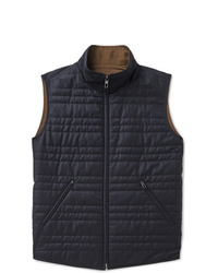 Loro Piana Marlin Reversible Quilted Rain System Microfibre And Virgin Wool Blend Gilet