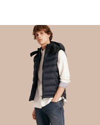 Burberry Mid Weight Down Filled Gilet With Detachable Hood
