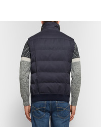 Brunello Cucinelli Shearling Trimmed Quilted Twill Down Gilet