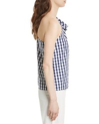 Milly Cindy One Shoulder Gingham Top