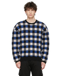 Marcelo Burlon County of Milan Wool Checkerboard Crewneck Sweater