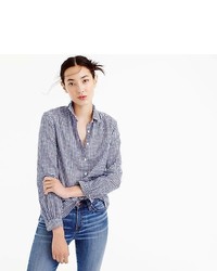 J.Crew Gathered Popover Shirt In Two Tone Gingham