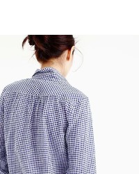 J.Crew Gathered Popover Shirt In Two Tone Gingham
