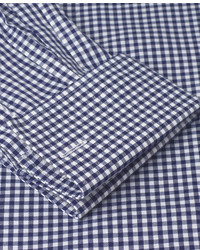 T.M.Lewin Non Iron Navy Gingham Slim Fit Shirt