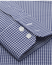 T.M.Lewin Regular Fit Navy Small Gingham Check Shirt