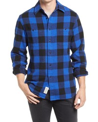 Schott NYC Buffalo Check Flannel Long Sleeve Button Up Shirt