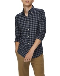 Selected Homme Slim Fit Plaid Flannel Shirt In Dark Blue Big Check At Nordstrom