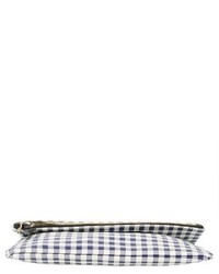 Clare Vivier Clare V Gingham Leather Foldover Clutch Blue