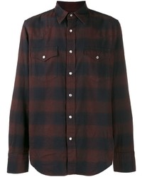 Tom Ford Checked Pointed Collar Shirt