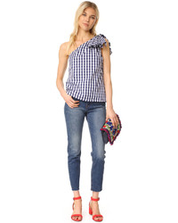 Milly Gingham Shirting Cindy Top
