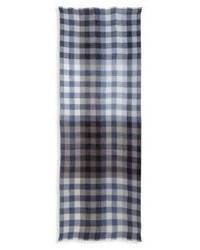 Paul Smith Gingham Block Silk And Cashmere Blend Scarf