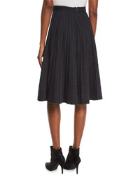 Marc Jacobs Pleated Gingham A Line Skirt Gingham