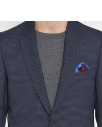Paul Smith Blue Soho Slim Fit Gingham Wool Suit Jacket
