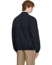 Gucci Navy Cotton Nylon Zip Jacket