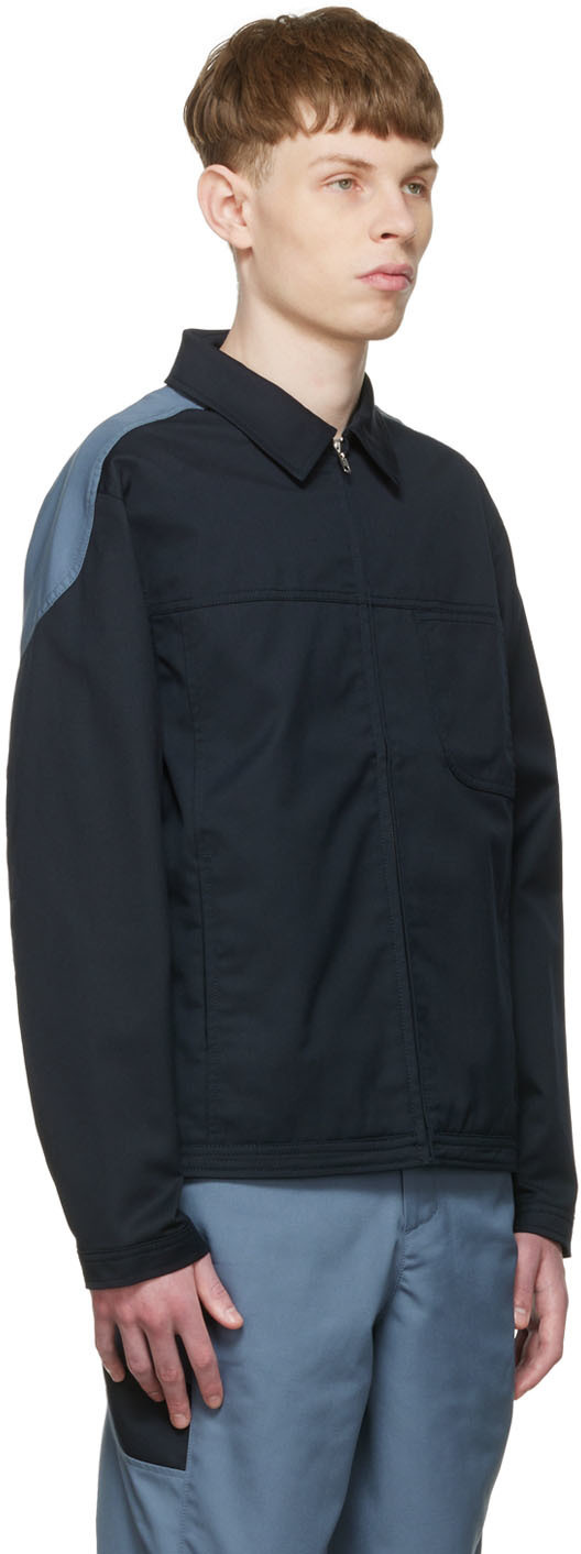 AFFXWRKS Navy Polyester Jacket, $425 | SSENSE | Lookastic