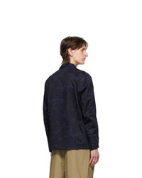 Comme des Garcons Homme Navy Twill Camo Pattern Jacket
