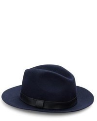 Lafayette 148 New York Leather Trimmed Felted Rabbit Hair Fedora