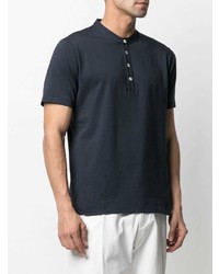 Eleventy Band Collar Cotton T Shirt
