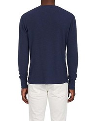 Barneys New York Cotton Thermal Knit Henley