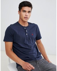 Abercrombie & Fitch Icon Logo Henley T Shirt In Navy