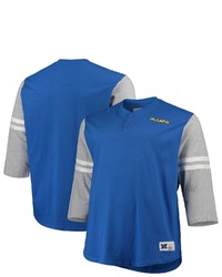 Mitchell & Ness Royal Los Angeles Rams Big Tall Henley 34 Sleeve T Shirt