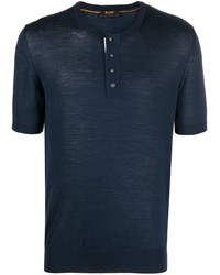 Moorer Short Sleeve Henley T Shirt