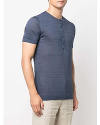 120% Lino Slim Fit Short Buttoned T Shirt