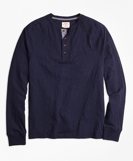 Brooks Brothers Slub Cotton Jersey Henley, $39 | Brooks Brothers ...