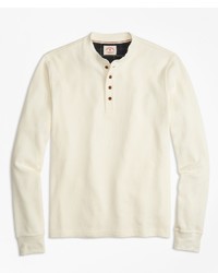 Brooks Brothers Waffle Knit Cotton Henley